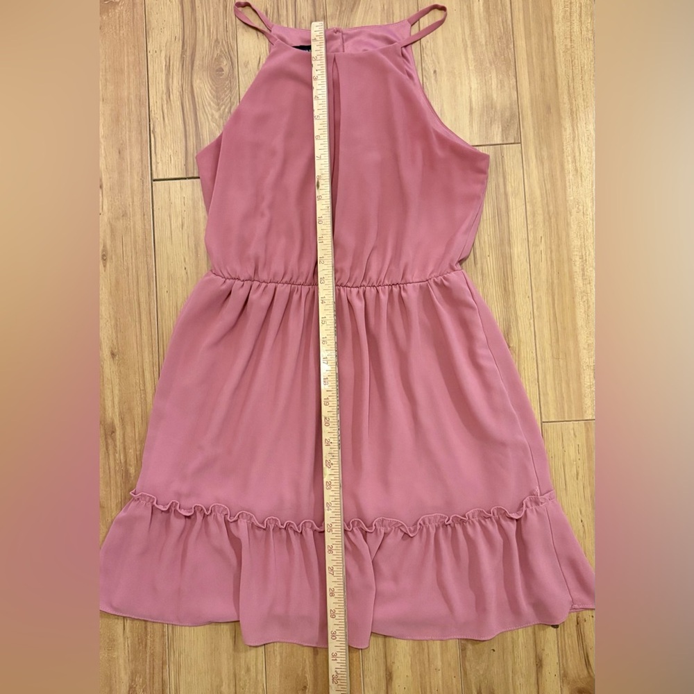 I.N. San Francisco, Rose Pink Mini Halter Dress with Fitted Elastic Waist Size S - Picture 11 of 11